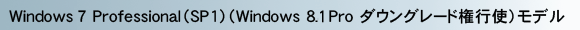 Windows(R) 7 Professional（SP1） （Windows 8.1 Pro ダウングレード権行使）モデル